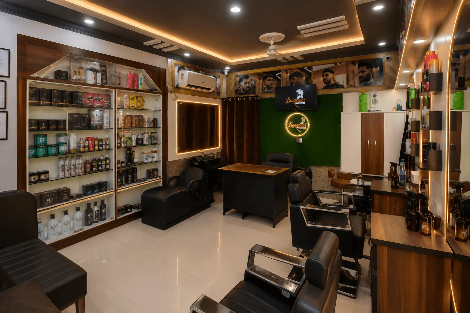 Inside view of Banarasi Salon in Varanasi
